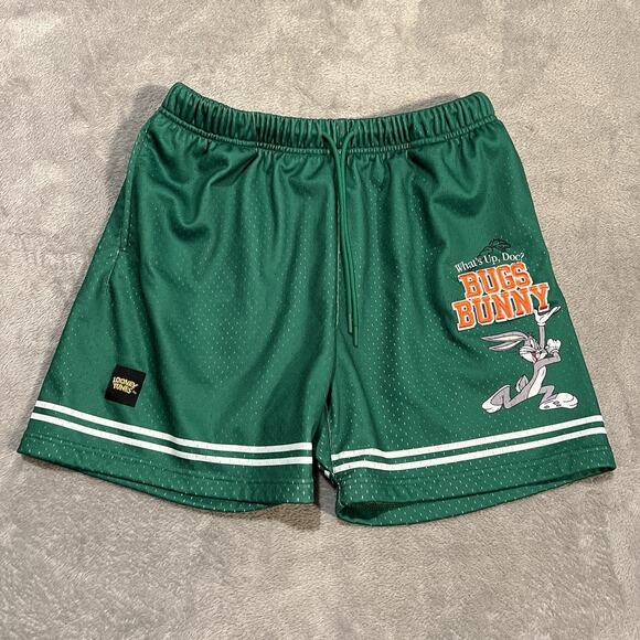 Warner Bros. Other - Looney Tunes Shorts Mens Large Green Mesh Basketball Buggs Bunny Shorts